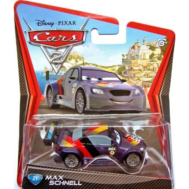 Disney/Pixar Cars 2, Movie Die-Cast Vehicle, Max Schnell #21, 1:55 Scale